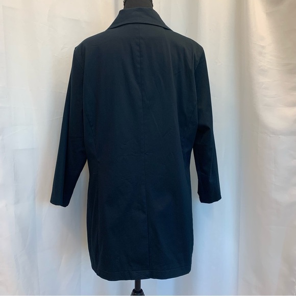LIZ Claiborne navy blue nautical trenchcoat Sz M - Picture 5 of 10